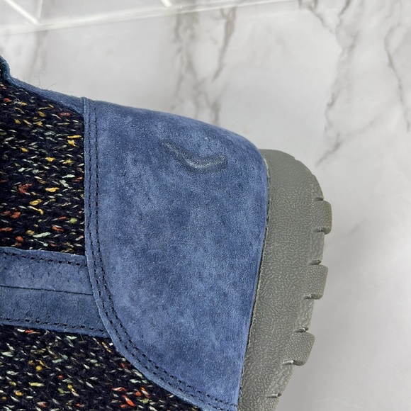 SKECHERS Bikers Lite Suede & Sweater Knit Ankle Boot Side Zipper Blue Sz 8 - Picture 9 of 9